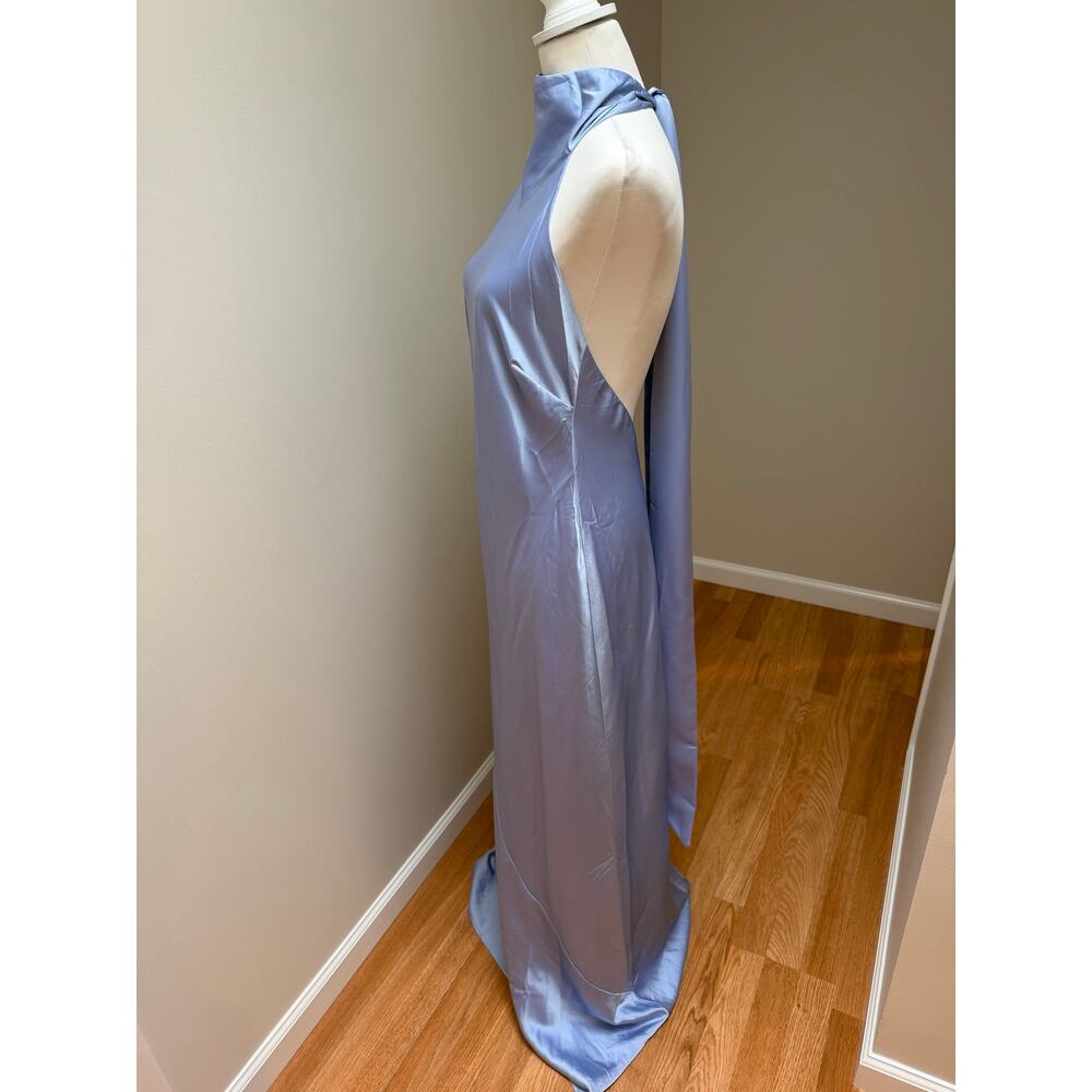 Show Me Your Mumu Lisa Maxi Dress Borrowed Blue Luxe Satin Size Medium - Picture 6 of 9